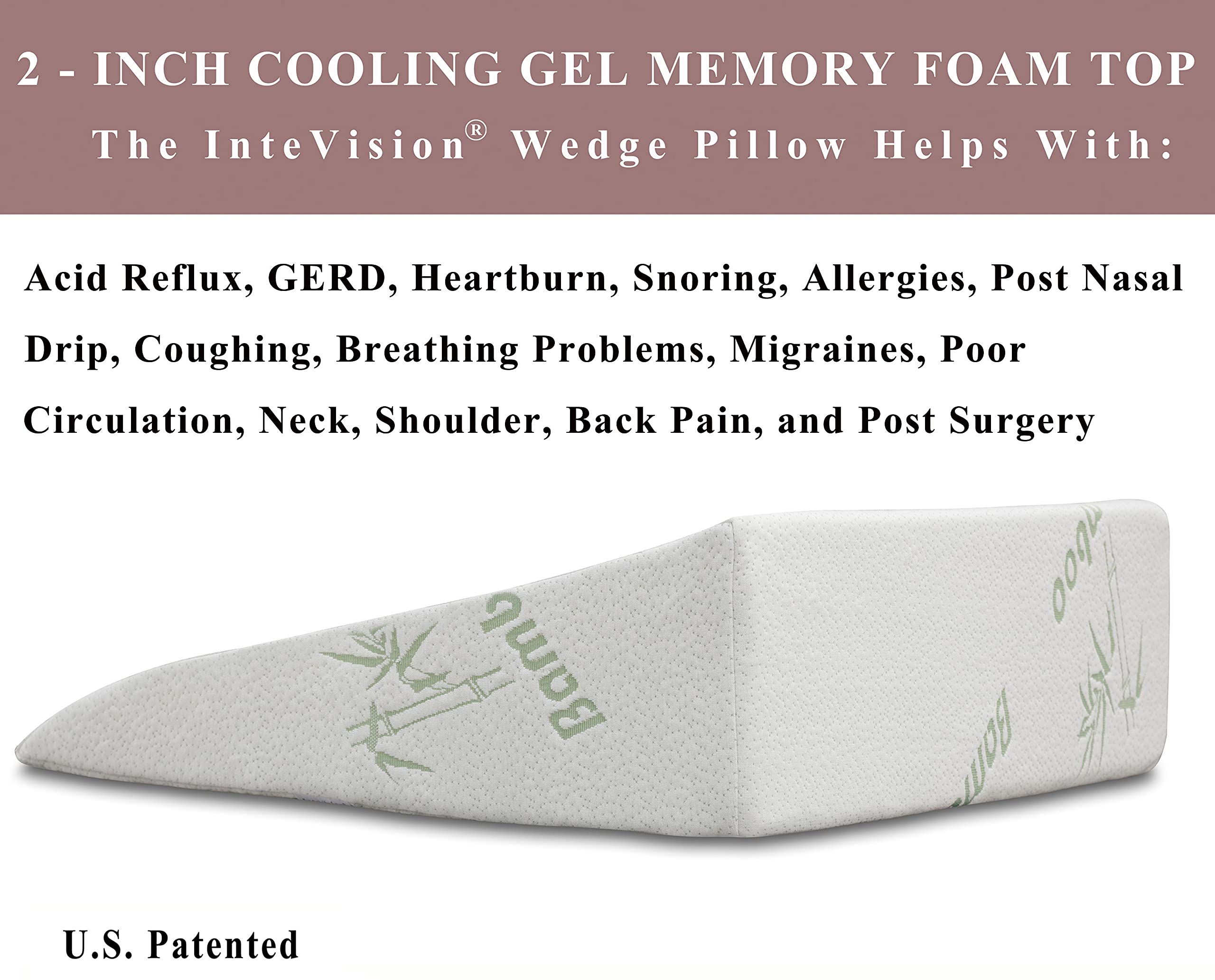 InteVision Foam Bed Wedge Pillow (26
