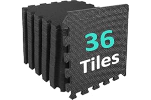 BEAUTYOVO Interlocking Floor Mats, 12.2'' × 12.2'' Play Workout Mat, Puzzle Exercise Mat with 24 EVA Foam Floor Tiles, Gym Flooring for Home Gym, Gym Floor Mat for Workout Equipment