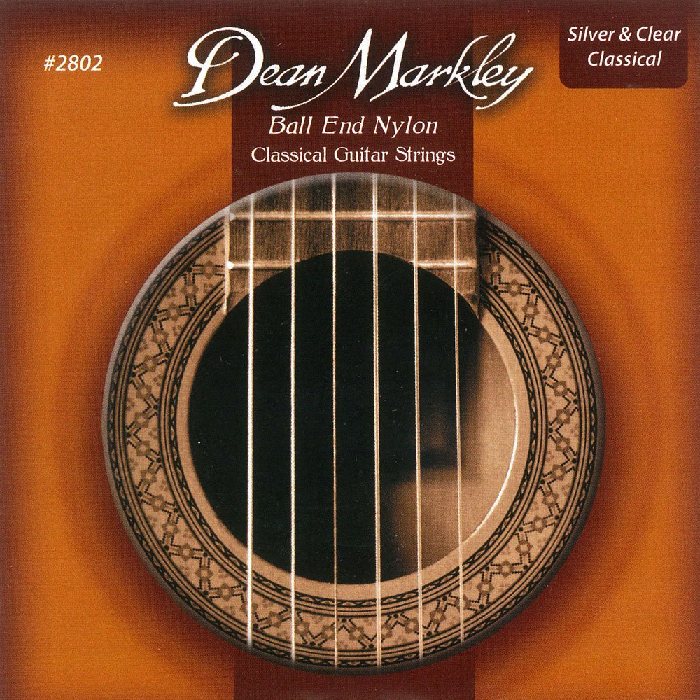 Dean Markley Classical Ball End Nylon Guitar Strings, Master Series 28-42 Silver and Clear Nylon String Guitar with Rich Bass Tone & Smooth Feel, Polished with Finest Grade Nylon Strings, Made in USA