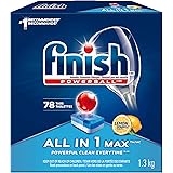 Finish Dishwasher Detergent, All In 1 Max, Lemon, 78 Tablets