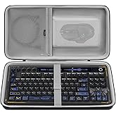 GEEKRIA TKL Keyboard Hard Shell Case, Compatible with 8BitDo Retro 87, RK Royal KLUDGE M87, Keychron V3 Max TKL, Travel Carrying Bag for 87 Key Gaming Keyboard and Mouse Combo (Dark Gray)