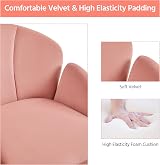 Yaheetech Pink Office Desk Chair Makeup Vanity Stool Modern Swivel Armchair view 7