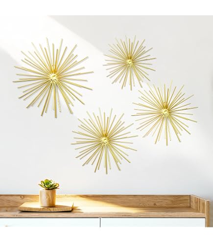 Amazon.com: Barydat 6 Pcs Gold Sunburst Wall Decor Metal Bling