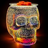 JOYOLO Wax Melt Warmer with Timer, Wax Warmer for Scented Wax with Light Bulb, Electric Skull Wax Burner, Halloween Fragrance Wax Melter for Home and Gifts (Rainbow Skull)