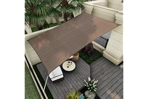 Vexoria Sun Shade Sail Canopy, 10' x 13' Rectangle 95% UV Block Shade Cover for Outdoor, Backyard Patio, Lawn, Garden, Sandbox Carpor Mocha