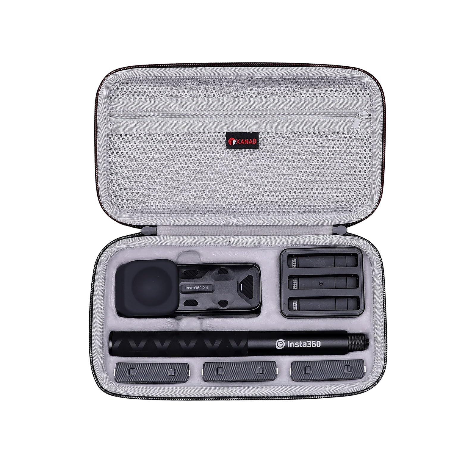 XANAD Hard Case for Insta360 X4 X5 Action Camera, Compatible with Insta360 X4 Get Set Bundle Invisible Selfie Stick Tripod and Accessories