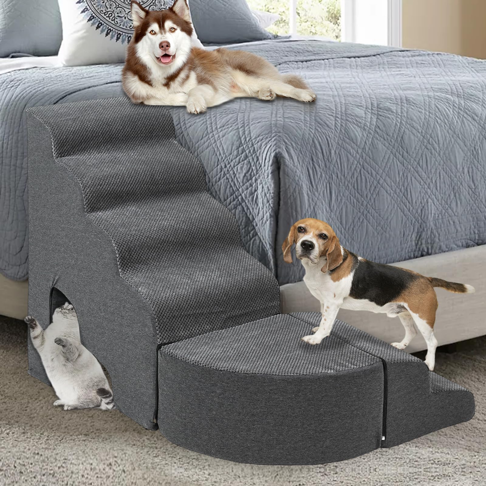 Amazing Dog Stairs Tall Bed Photos