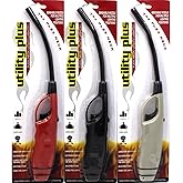 Elite Brands USA Long BBQ Lighters, Long Flexible Neck, Multi-Purpose use for Barbeque Grill Fireplace Gas Stove Cooking, Flex Wand Fire Lighters, Value Pack of 3