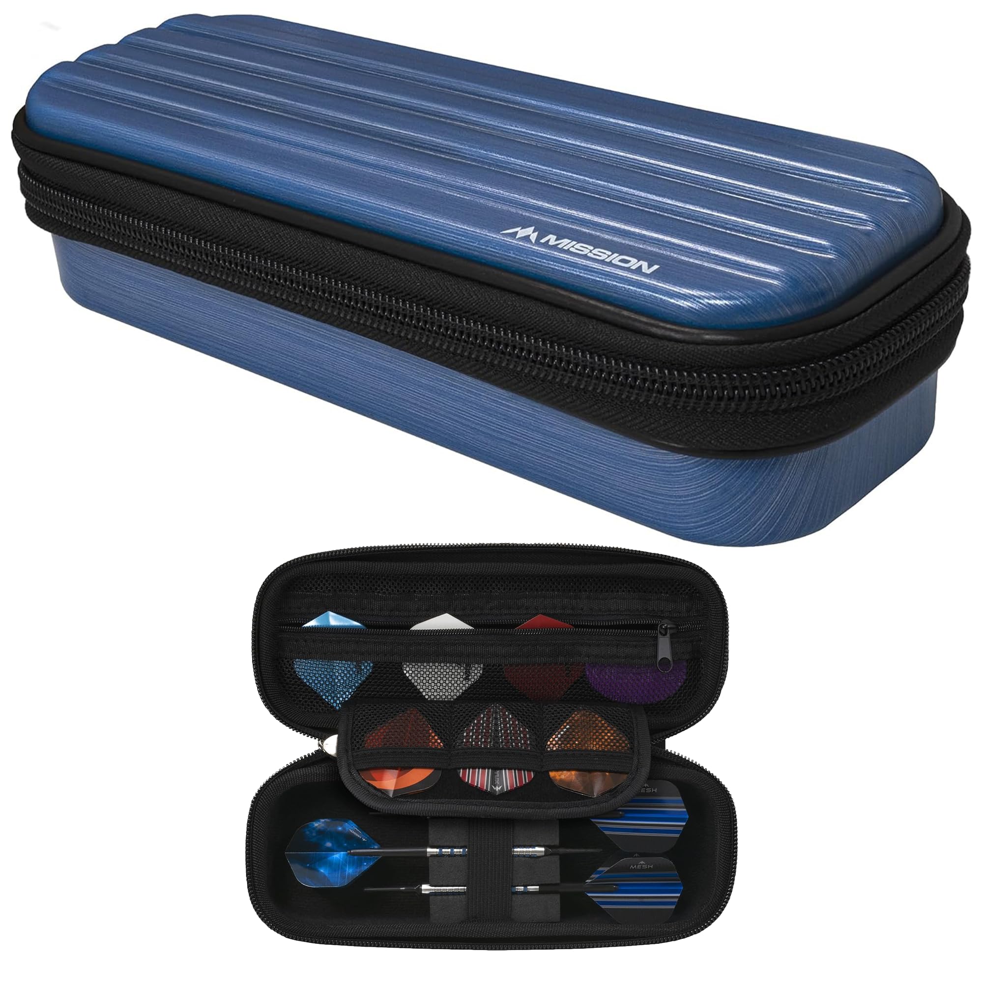 Mission Darts W126 ABS-1 | Slimline Darts Case with Metallic ABS, Aqua Blue