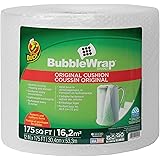 Duck Brand Bubble Wrap Roll, 12” x 175’, Original Bubble Cushioning for Packing, Shipping, Mailing and Moving, Perforated Eve
