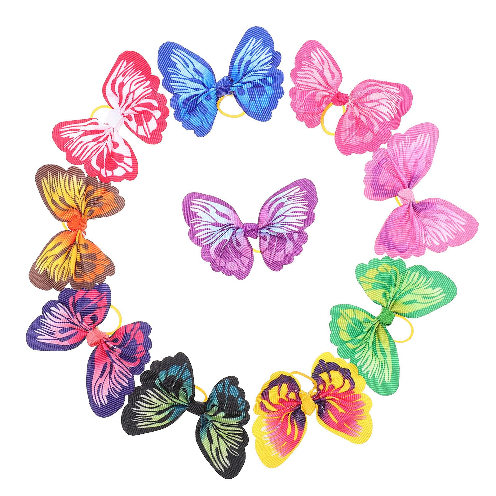 Sosoport 30PCS Dog Hair Bows Cute Dog Hair Bows with Rubber Bands Butterfly Dog Hair Bows Puppy Hair Accessories