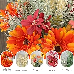 Leftover Fake Fall Flowers in Vase,Artificial