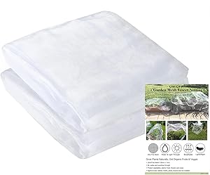 UWIOFF 2 Pack 9.8 x 6.5 Ft Mesh Netting, Mesh Garden Netting for Protect Plants Vegetables Fruit Crops, Cicada Netting for Trees Row Covers Raised Bed Protection Mesh Net Cover