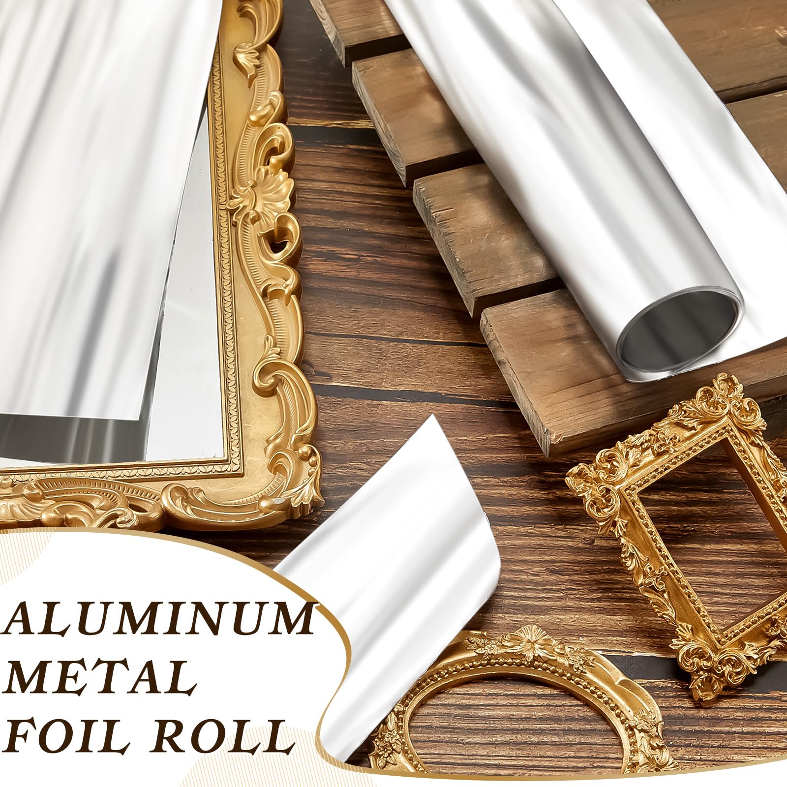 Yaocom Aluminum Metal Crafts DIY Foil Roll 12 Inch x 20 ft 0.05 mm Thick for Art Project Aluminum Flashing Roll Wide Sheet Multipurpose Metal Sheets(Silver)