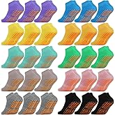 30 Pairs Trampoline Socks Bulk Pack Non Slip Grip Yoga Socks Pilates Hospital Slipper Socks for Men Women Trampoline Park