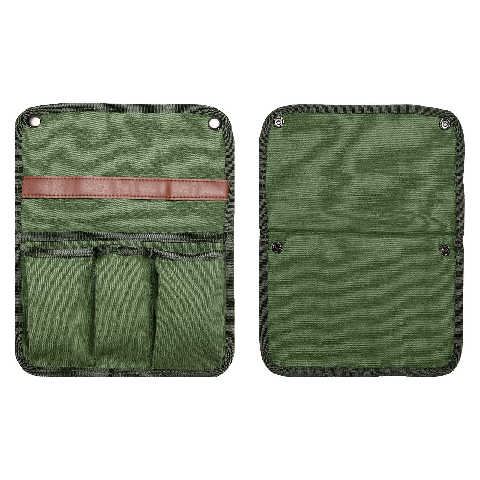 PATIKIL Chair Armrest Organizer, Outdoor Folding Chairs Arm Rest Side Magazines Snacks Bag Waterproof Storage Pouch for Camping, Green