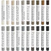 uxcell Furniture Repair Wax Crayons Kit, 20Pcs - Wood Filler Stick, Touch Up Furniture Markers - for Scratches Holes Tables Desks Wooden Floor Laminate Covers, Gray Series