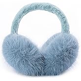 ZMUBB Winter Ear Muffs for Women Men - Foldable Fuzzy Earmuffs Faux Fur Ear Warmer, Perfect Ear Covers for Cold Days