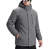 FREE SOLDIER Men's Waterproof Ski Snow Jacket Fleece Lined Warm Winter RainCoat Windbreaker Snowboarding Jacket with Hood