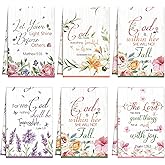 Ganeen 6 Pcs Religious Christian Kitchen Dish Towel Reusable Bible Verse Scripture Absorbent Bar Hand Towel Easter Gift for Women Men Inspirational Church Housewarming Decor