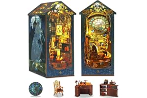 Catcrafter Book Nook Kit - Detective Agency Booknook for Bookshelf Decor, DIY Miniature House Kit, 3D Wooden Puzzle Dollhouse, Crafts for Adults Teens Birthday Easter Gifts