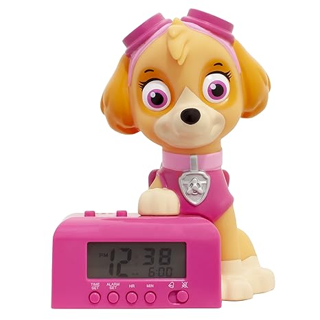 BulbBotz Paw Patrol 2021760 Skye Kinder-Wecker mit Nachtlicht und typischem Geräusch | braun/pink | Kunststoff | Höhe: 14 Zen