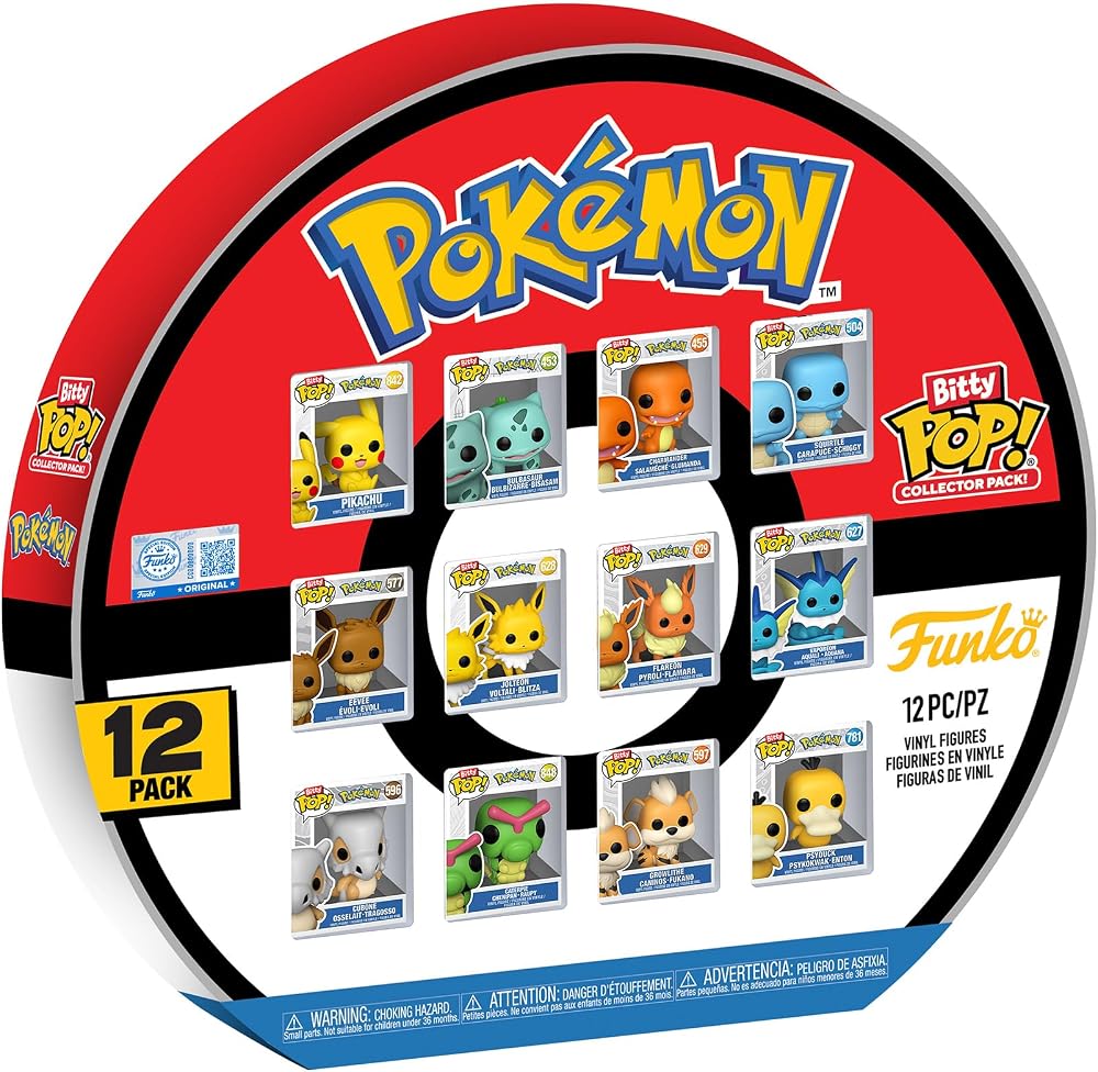 Funko Bitty Pop Pokemon 12 Pack Pikachu Eevee Charmander Mini Figures Gift