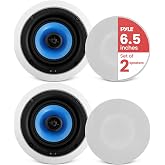 Pyle 6.5&rdquo; In-Wall / In-Ceiling Speakers, 250W Peak, Hi-Fi Stereo Sound, Pivoting Adjustable Coaxial Silk Dome Tweeter, Poly Cone Woofer, Stain Resistant Grill, For Home Theater, Custom Installs- Pair