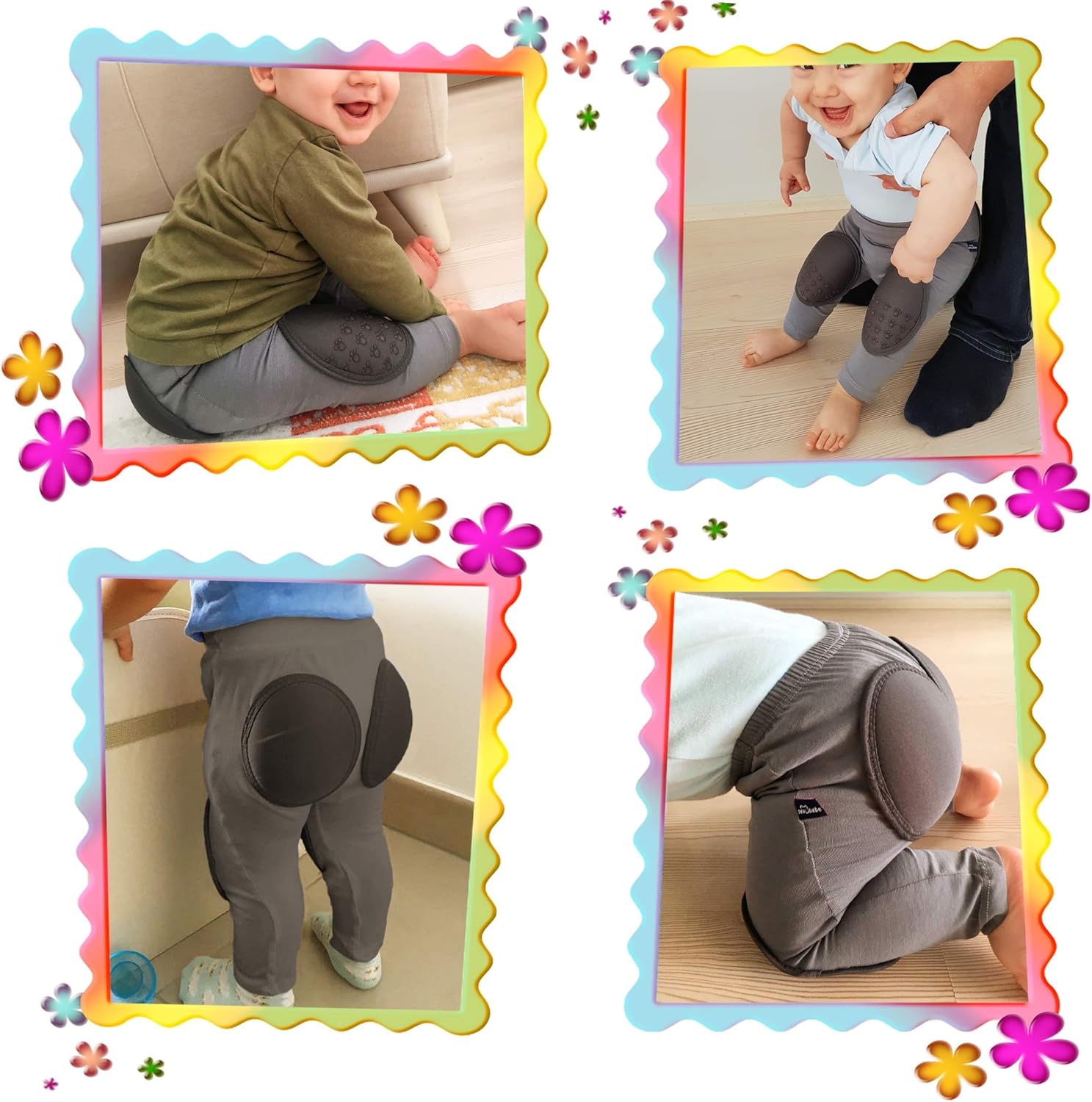 Sevi Baby Protective Pants for Babies, Padded Pants for Toddler, Patented Crawling Pants for Babies (Made in Turkey) - Gray: Clothing