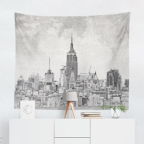 Amazon Com New York Tapestry Wall Hanging City Skyline