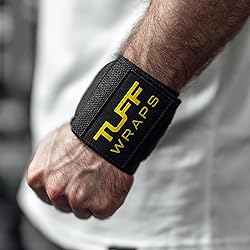 TuffWraps 16" Wrist Straps for Gym - No Thumb Loops