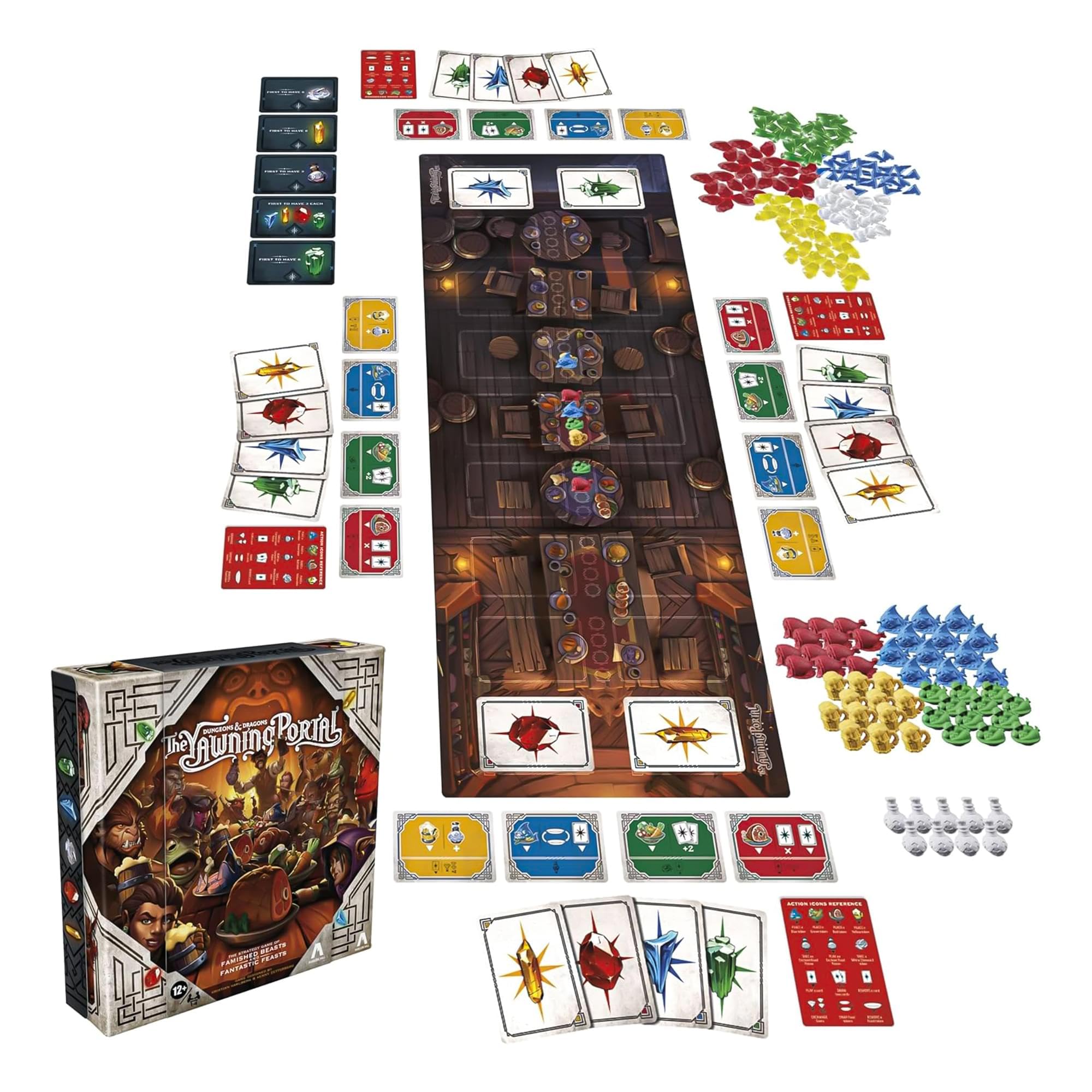 Avalon Hill Dungeons & Dragons: The Yawning Portal Game, D&D Strategy Board for 1-4 Players, Games, Family, F6647, Multicolor