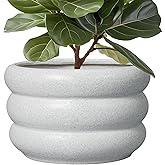 SQOWL Ceramic Planter Pot 13.5 Inch - Plant Pot Indoor with Drainage Hole Large Flower Pot Outdoor Modern Planter House Plant
