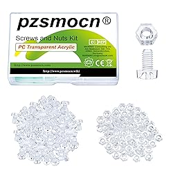 Pzsmocn 200 Pieces/100 Sets M4*6 mm PC Transparent