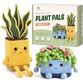Crochet Kits for Adults - Beginner Crochet Plant Kit Knitting Crafts Set | Intermediate level, step-by-step video tutorials, easy to learn all-in-one crochet starter kit, ideal hobby gift for women