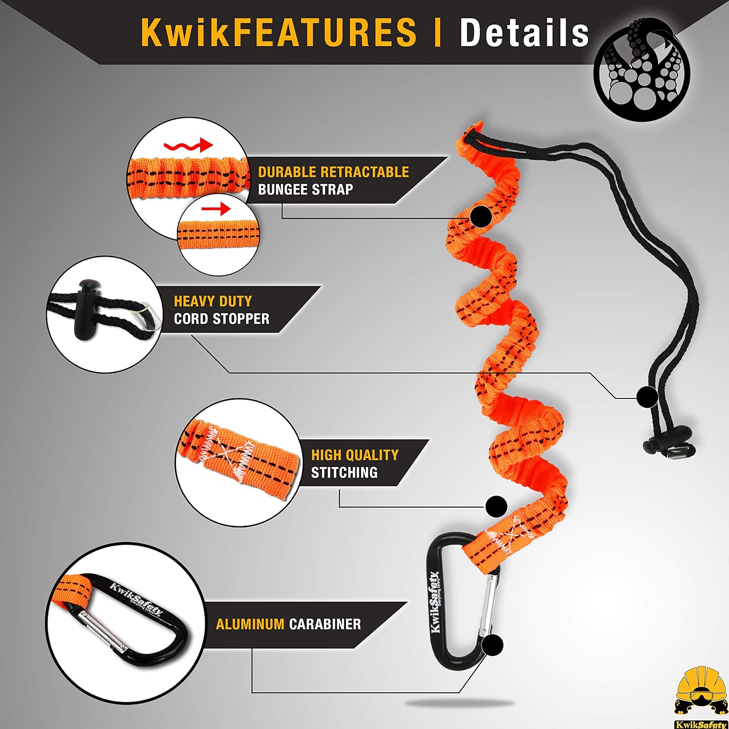 KwikSafety (Charlotte, NC) GATOR KIT |Temporary Reusable Roof Anchor, 50’ Vertical Lifeline Rope 1D Ring Full Body Safety Harness Tool Lanyard | ANSI OSHA PPE Fall Protection Arrest Equipment Roofing - - 