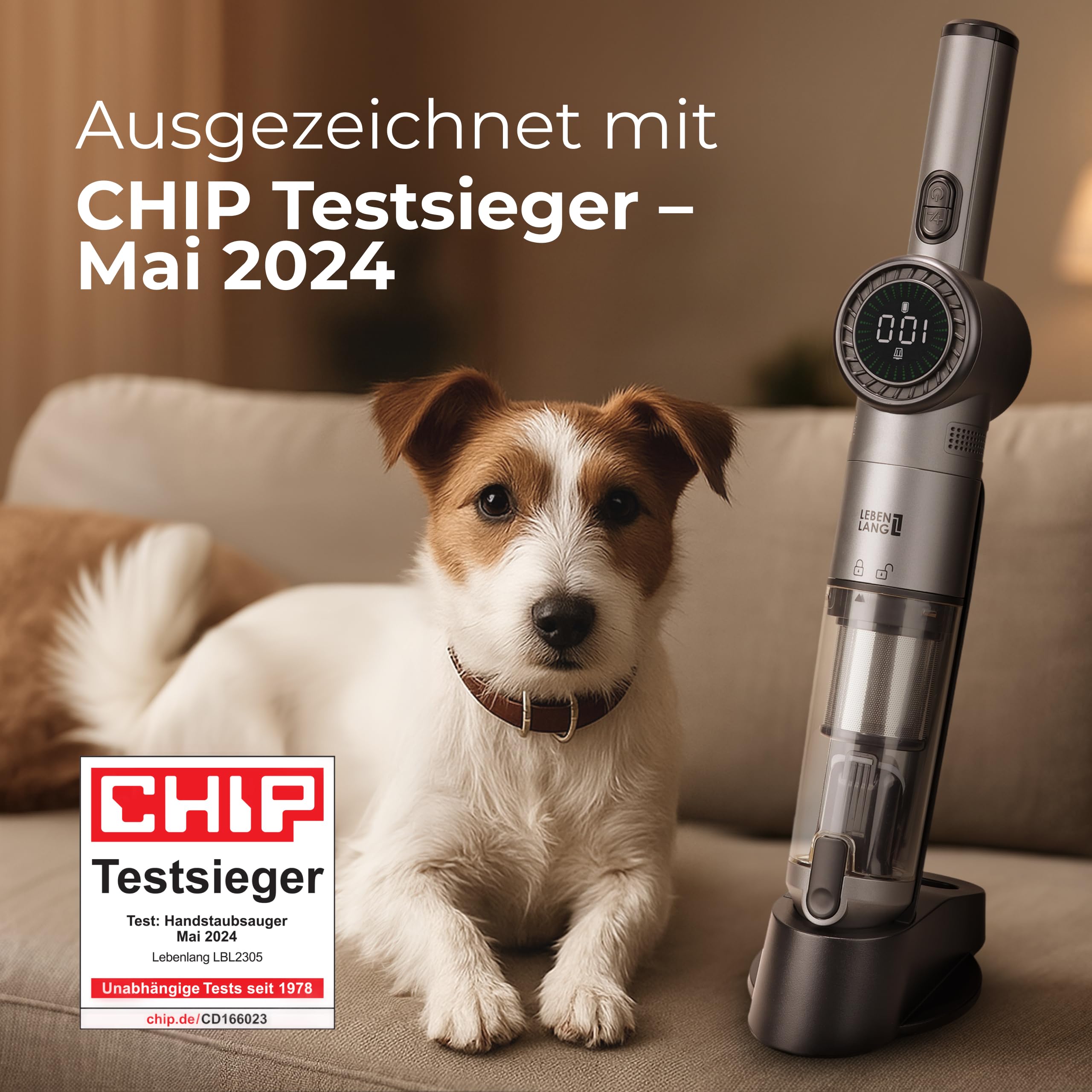 LEBENLANG Handstaubsauger Akku TESTSIEGER - Dual-Filter & Li-Ion I Inkl. Ladestation I 17000PA Handstaubsauger Auto Staubsauger stark Akkusauger kabellos Handsauger Akku Car Autostaubsauger Beutellos 2