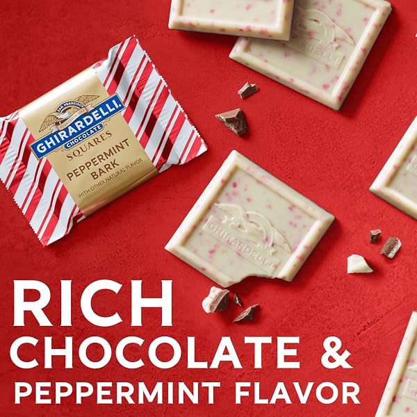GHIRARDELLI PEPPERMINT BARK SNOWMEN – LIMITED EDITION HOLIDAY CHOCOLATE CANDY FEATURING LAYERS OF RICH CHOCOLATE LAYERS WITH FESTIVE PEPPERMINT FLAVOR, 5.7 OZ BAG