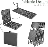CHRISTOW Garden Table and Chairs Set 6 Seater Rattan Effect Folding Patio view 7