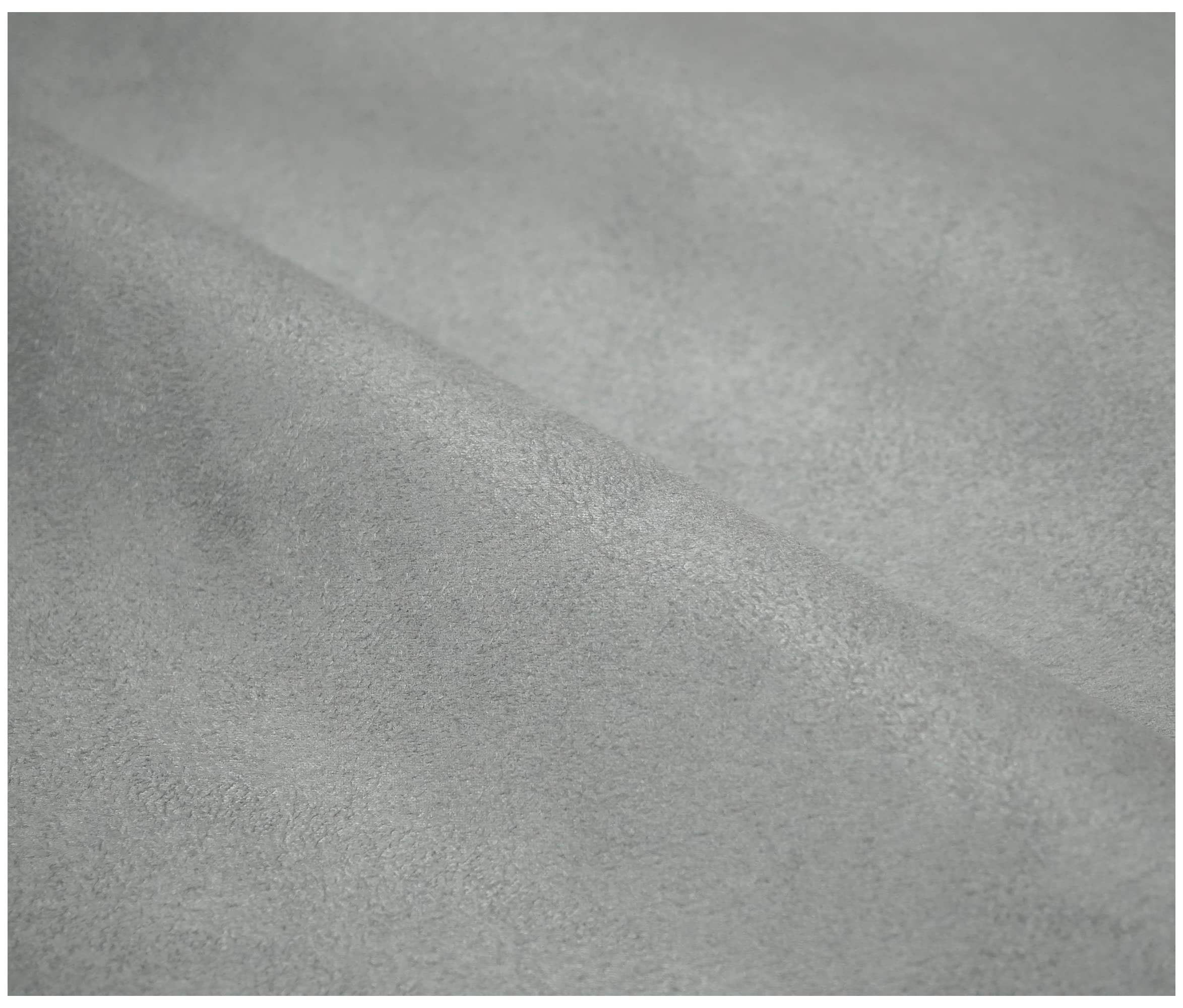 Faux Suede Soft Touch Leatherette Upholstery Fabric for Furnishings Cushions Curtain (300 x 150cm (3 Metre), Grey/Silver)
