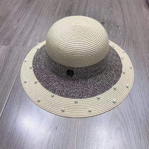 Amazon 東京ミラクル パール レディース 手作り 麦わら帽子 小顔効果 つば広 日除け Uvカット 春 夏 秋 麦わら 大きいサイズ アームカバー付き ブラウン ハット 通販