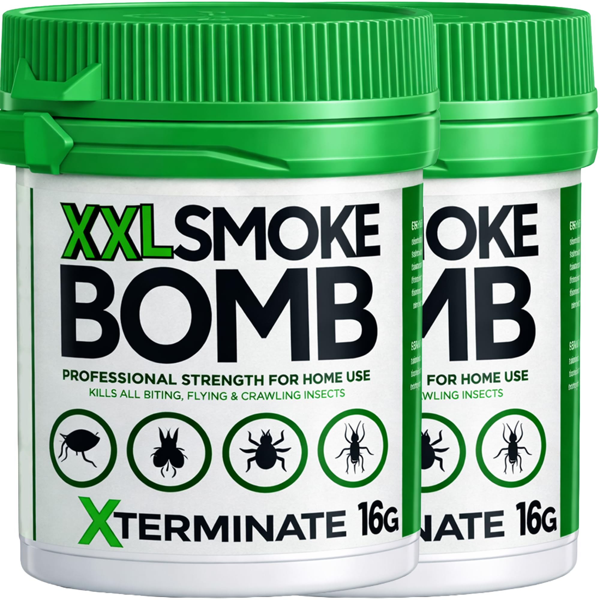 Xterminate Flea Bombs for the Home 16g x 2 Up to 550m3 Coverage per Fumer Kills Fleas Bed Bugs Carpet Moths Cluster Fly Silverfish Carpet Beetle and more XXL Smoke Bomb Fogger HSE Approved
