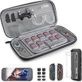 TiMOVO Accessories Bundle Kit for Nintendo Switch 2, 14 in 1 Switch 2 Accessories with Carrying Case, PC Protective Cover, TPU JoyCon Case, 2 Pack Screen Protectors and 8 Pack Thumb Grip Caps---Black