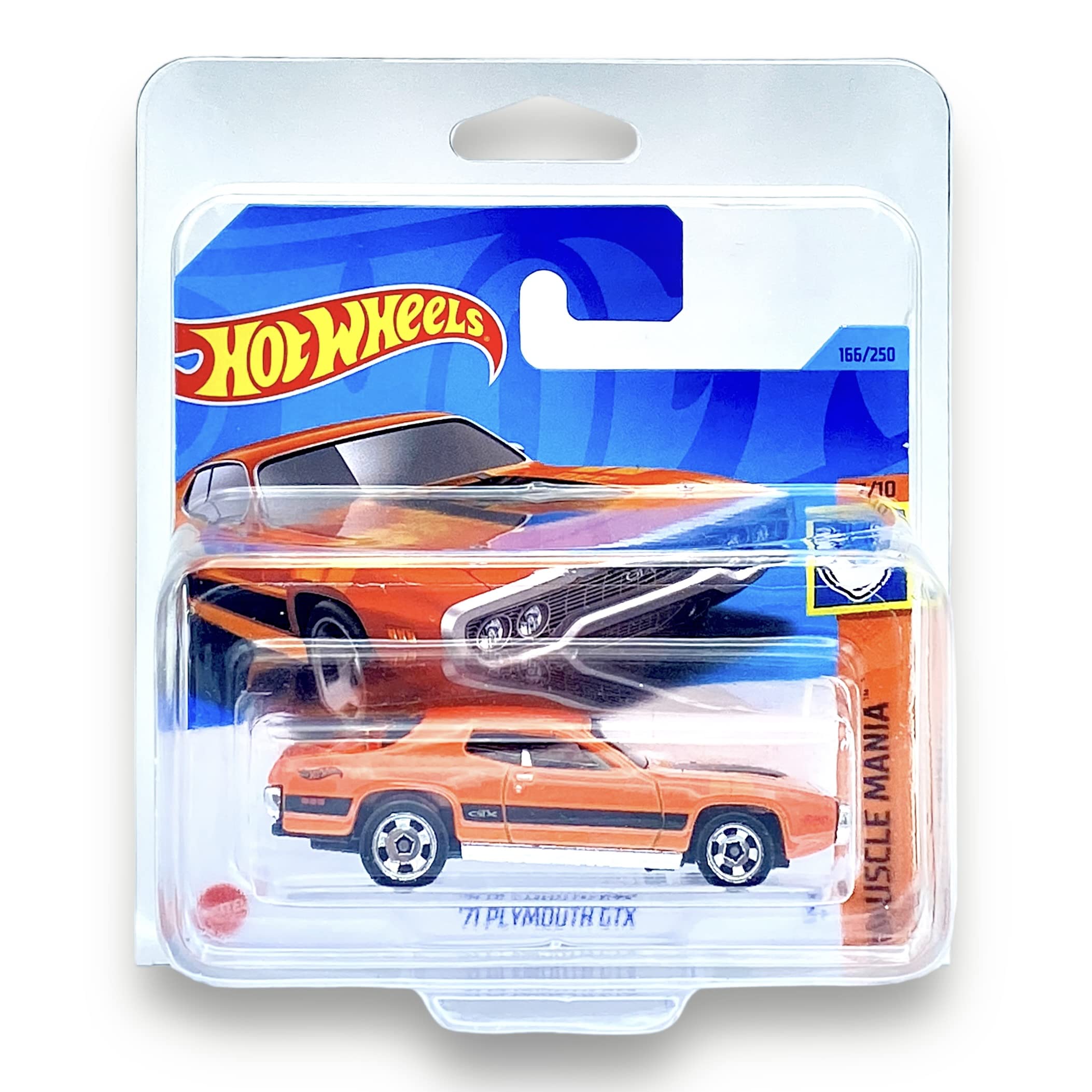 '71 Plymouth GTX (Orange & Black) 7/10 Muscle Mania - 2023-166/250 (Short Card) - COMES IN A KLAS CAR KEEPER PROTECTIVE COLLECTORS CASE - HKJ56