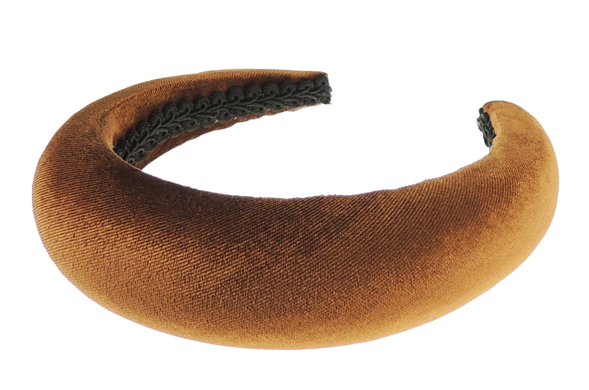 Womens Occasion Wedding Bridal Party Birthday Christmas Evening Wide Thick High Bump Padded Matador Velvet Velour Hair Hairband Headband Alice Band (Chocolate, One Size)