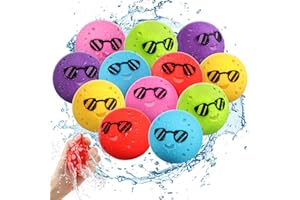 KORLON TEC 12 Pcs Reusable Water Balloons, Silicone Water Balls Pool Toys for Kids Ages 4-8 8-12, Summer Water Toys for Beach Pool Party Outdoor Activities Water Fight Games