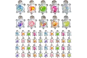 50PCS Mini Resin Turtles Glow in The Dark Glitter Sea Turtle Miniatures for Fairy Garden, Aquarium Decor, Party Favors, Craft