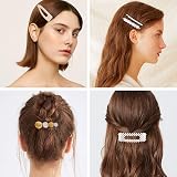 Acptall 20Pcs Pearl Hair Clips Barrettes Geometric Acrylic Resin Fashion view 4