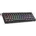 Geeky GK65 SE 65% | Mechanical Gaming Keyboard | 68 Keys Multi Color RGB LED Backlit for PC/Mac Gamer | ANSI US American Layout (Black, Mechanical Black)