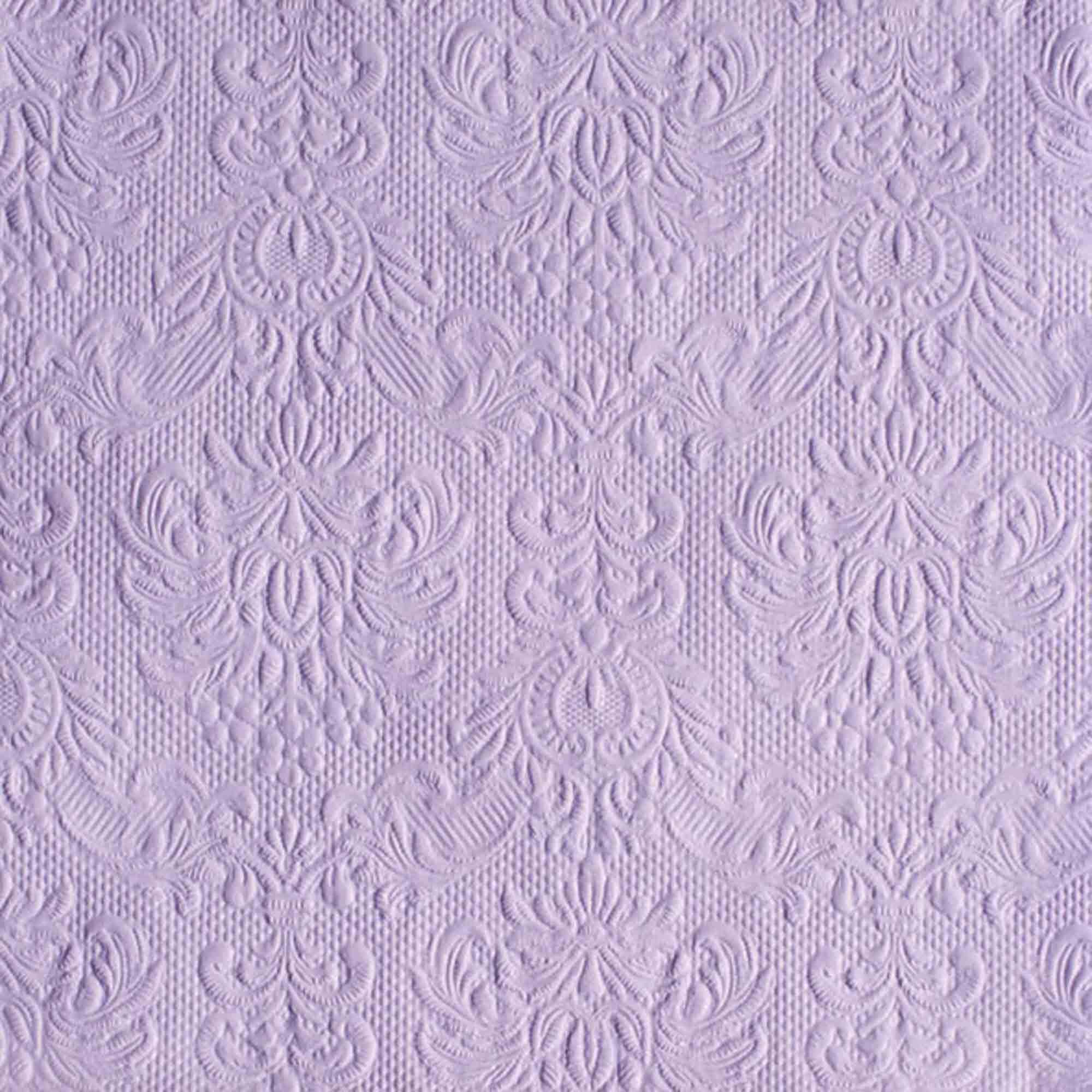 Ambiente Serviettes Lunch/Party 33x 33cm Lavender, Embossed Elegance